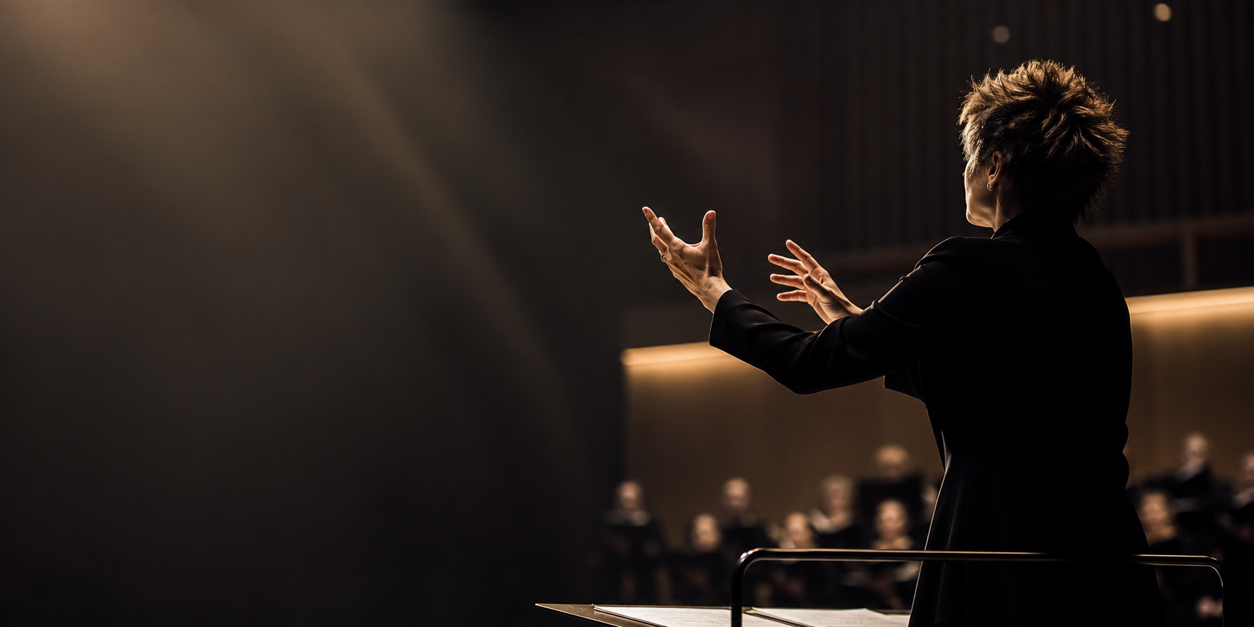 Expressive conducting hands in concert light